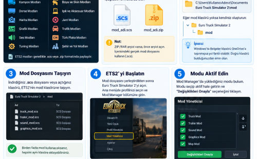 ETS2 Mod Nasıl Kurulur? Euro Truck Simulator 2 Mod Yükleme Rehberi
